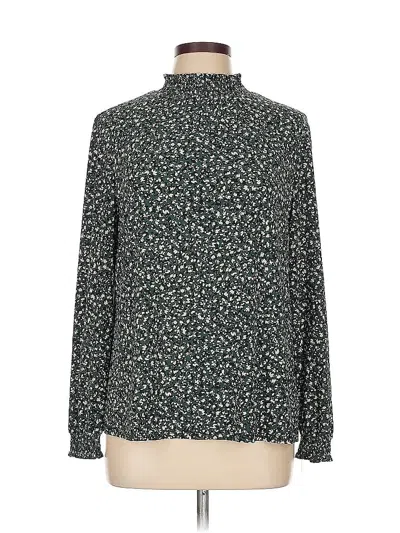 Pre-owned Anne Klein Long Sleeve Blouse In Green