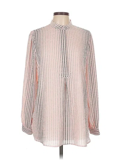 Pre-owned Anne Klein Long Sleeve Blouse In Pink
