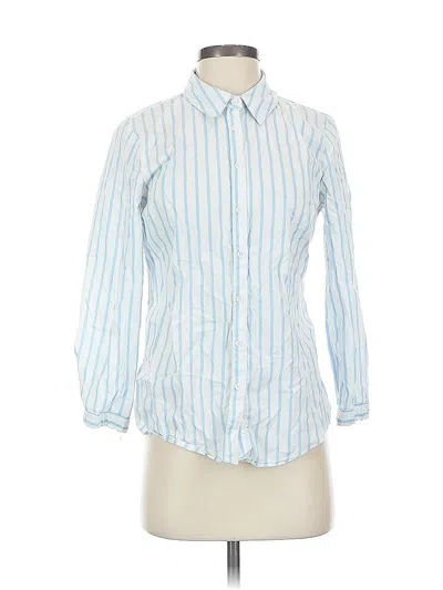 Pre-owned Anne Klein Long Sleeve Button Down Shirt In Blue