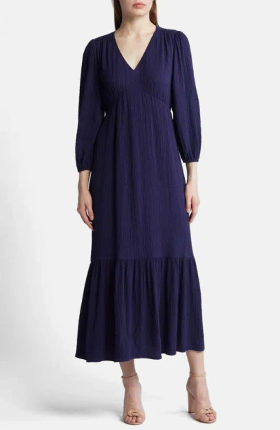 Anne Klein Long Sleeve Maxi Dress In Distant Mountain