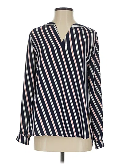 Pre-owned Anne Klein Long Sleeve Polo Shirt In Blue