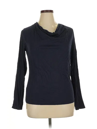 Pre-owned Anne Klein Long Sleeve Top Black Cowl Neck Tops