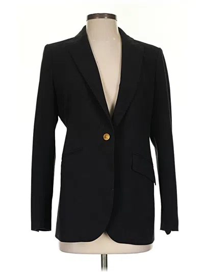 Pre-owned Anne Klein Long Sleeve Top Black Plunge Neckline Tops