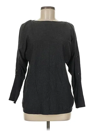 Pre-owned Anne Klein Long Sleeve Top Gray Boatneck Tops