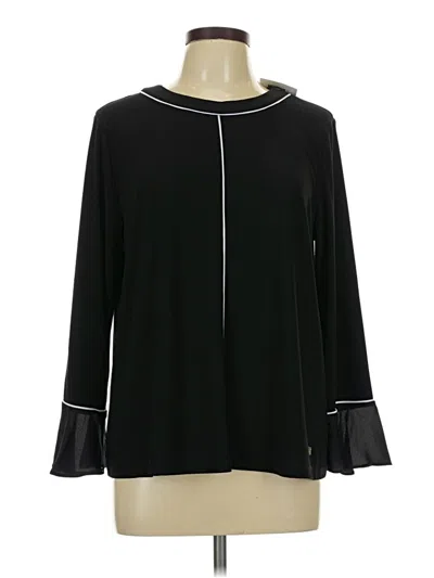 Anne Klein Long Sleeve T-shirt In Black