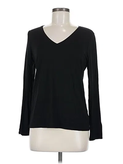 Pre-owned Anne Klein Long Sleeve T-shirt In Black