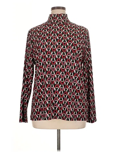 Pre-owned Anne Klein Long Sleeve T-shirt In Red
