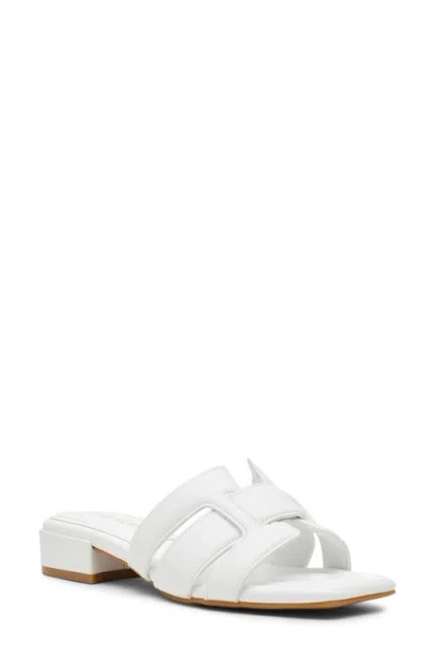 Anne Klein Loyal Slide Sandal In White