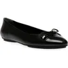 Anne Klein Women's Luci Cap Toe Ballet Flats In Black Microsuede/patent