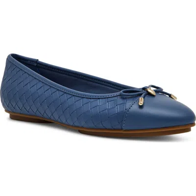 Anne Klein Luci Cap Toe Ballet Flat In Blue