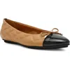 Anne Klein Luci Cap Toe Ballet Flat In Brown