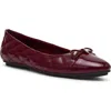 Anne Klein Luci Cap Toe Ballet Flat In Burgundy