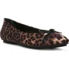 Anne Klein Women's Luci Cap Toe Ballet Flats In Leopard Satin
