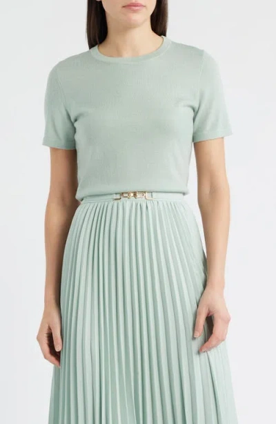 Anne Klein Luxe Merino Wool Sweater In Blue