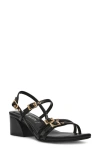 Anne Klein Women's Mackenzie Strappy Buckle Block Heel Dress Sandals In Black