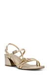 Anne Klein Women's Mackenzie Strappy Buckle Block Heel Dress Sandals In Light Gold