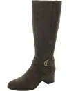 Anne Klein Maelie Womens Faux Suede Tall Knee-high Boots In Grey