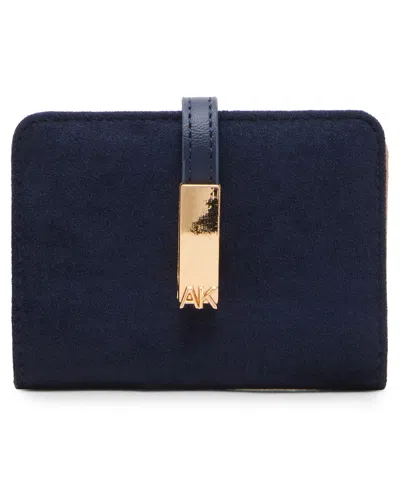 Anne Klein Magnetic Snap Bifold Wallet In Navy