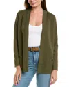 Anne Klein Malibu Open Front Cardigan In Green