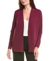 Anne Klein Women's Malibu Fine Rib Open-front Cardigan In Burgundy