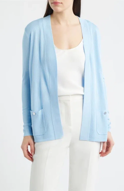 Anne Klein Malibu Open Front Cardigan In Black