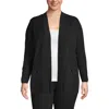 Anne Klein Malibu Open Front Cardigan In Black