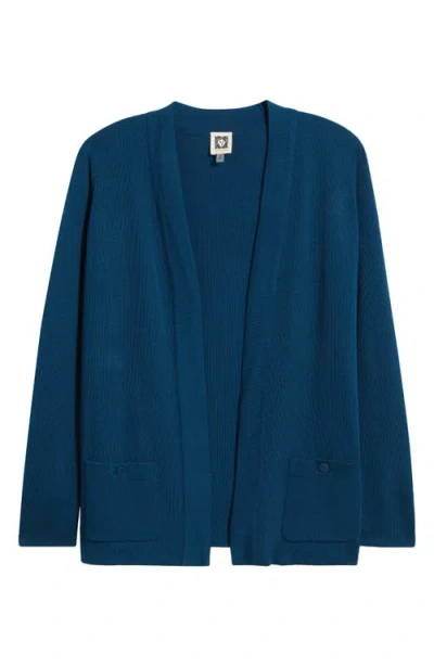 Anne Klein Malibu Open Front Cardigan In Blue