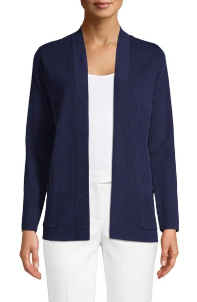 Anne Klein Malibu Open Front Cardigan In Blue
