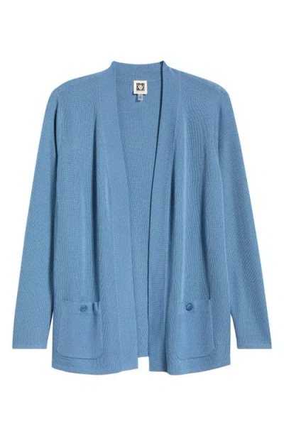 Anne Klein Malibu Open Front Cardigan In Blue