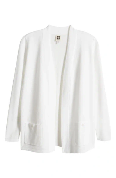 Anne Klein Malibu Open Front Cardigan In Bright White