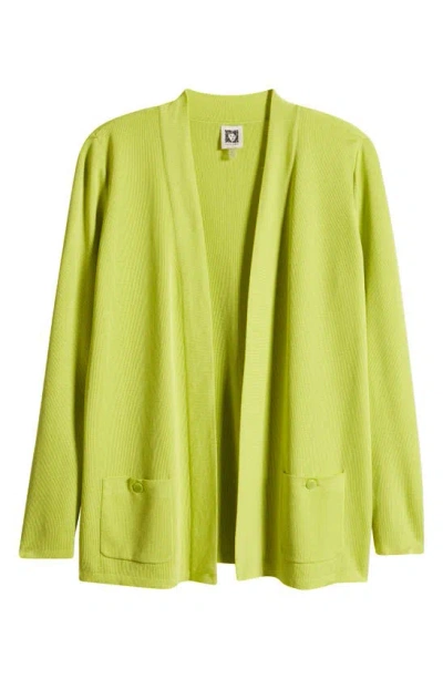 Anne Klein Malibu Open Front Cardigan In Sprout