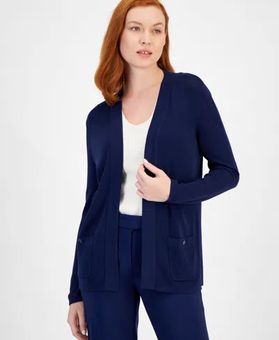 Anne Klein Malibu Open-front Cardigan In Vicuna