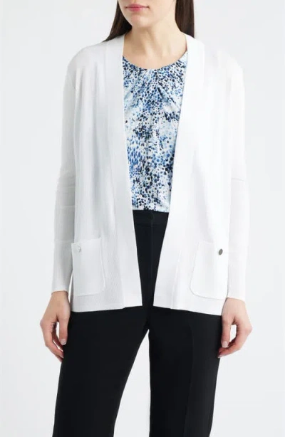 Anne Klein Malibu Open Front Cardigan In White