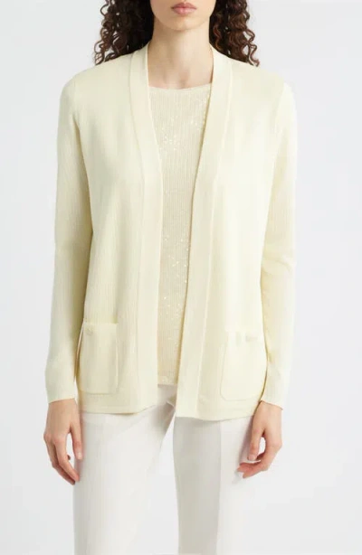 Anne Klein Malibu Open Front Cardigan In Yellow