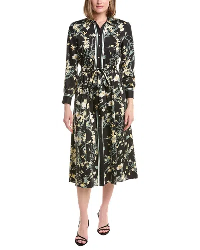 Anne Klein Maxi Shirtdress In Black