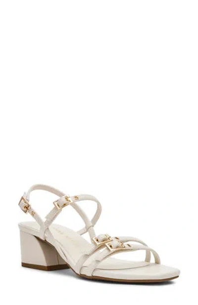 Anne Klein Maybelle Block Heel Sandal In White