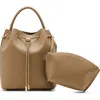 Anne Klein Medium Bucket Bag With Pouch In Brown