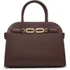 Anne Klein Medium Curved Satchel Bag In Brown