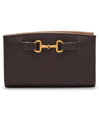 Anne Klein Medium Horse Bit Wallet In Brown