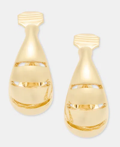 Anne Klein Medium Openwork Clip-on Hoop Earrings, 1.08" In Gold