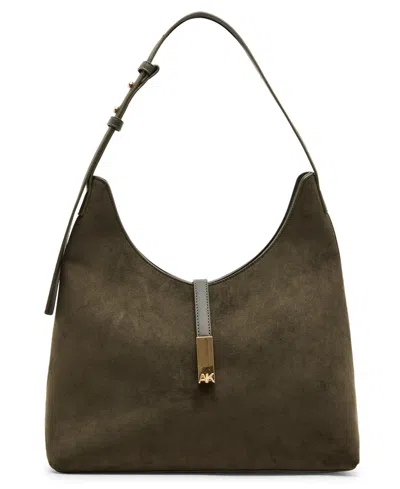 Anne Klein Medium Relaxed Crescent Adjustable Hobo Handbag In Green