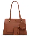 Anne Klein Medium Triple Compartment Satchel Bag In Brown