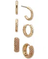 Anne Klein Metal 3-pc. Set Twist Lattice Hoop Earrings