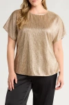 ANNE KLEIN ANNE KLEIN METALLIC CRINKLE TOP