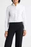 Anne Klein Micro Pleat Shirt In White