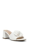 Anne Klein Milstone Flower Sandal In White Pu