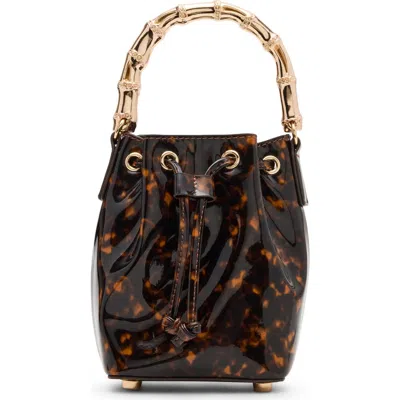 Anne Klein Mini Drawstring Bucket Bag In Brown
