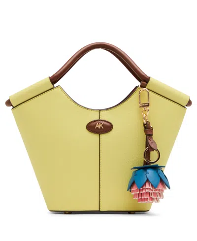Anne Klein Mini Magnetic Snap Tote Handbag In Yellow