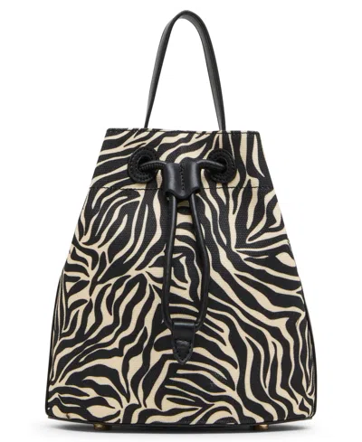 Anne Klein Mini Printed Bucket Handbag In Black