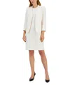 Anne Klein Missy & Petite Executive Collection Shawl-collar Sleeveless Sheath Dress Suit, Created For Macy's In Anne White